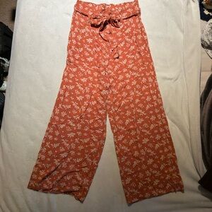 American Eagle Outfitters Orange Floral Pants